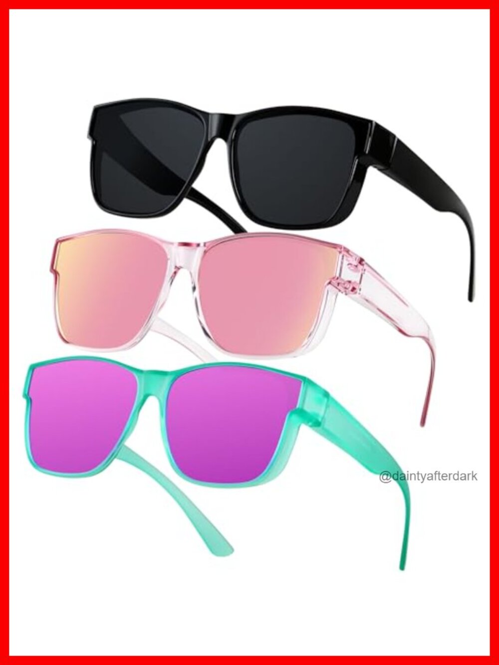Polarized Fit Over Glasses Sunglasses Oversized Square UV400